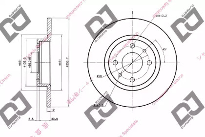 Тормозной диск DJ PARTS BD1887